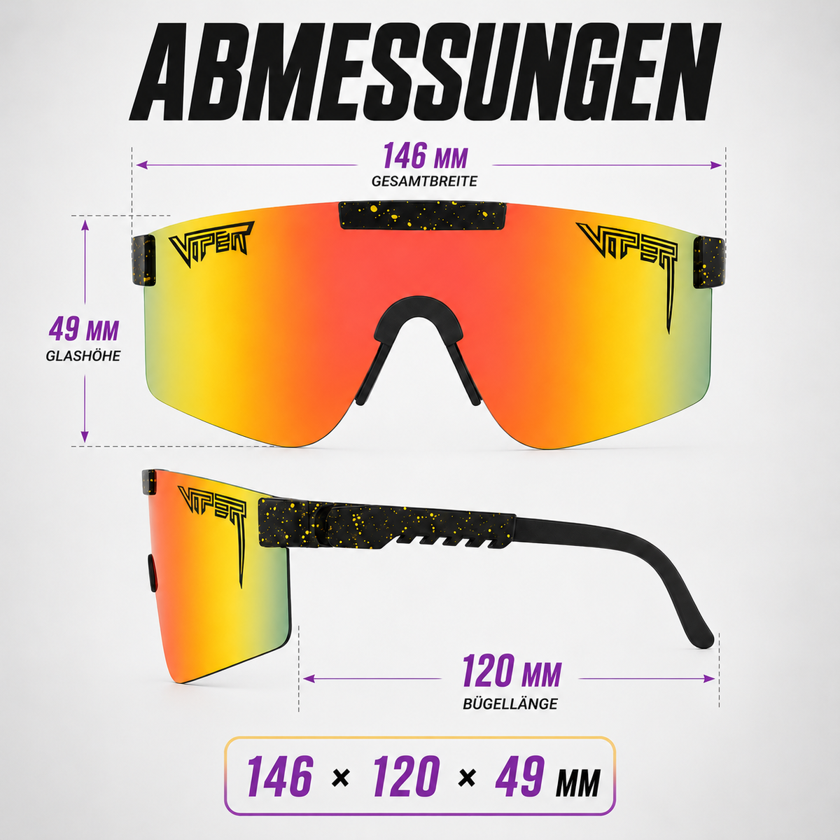 Nordspur | Vyndra Übergroße Sportschild-Sonnenbrille