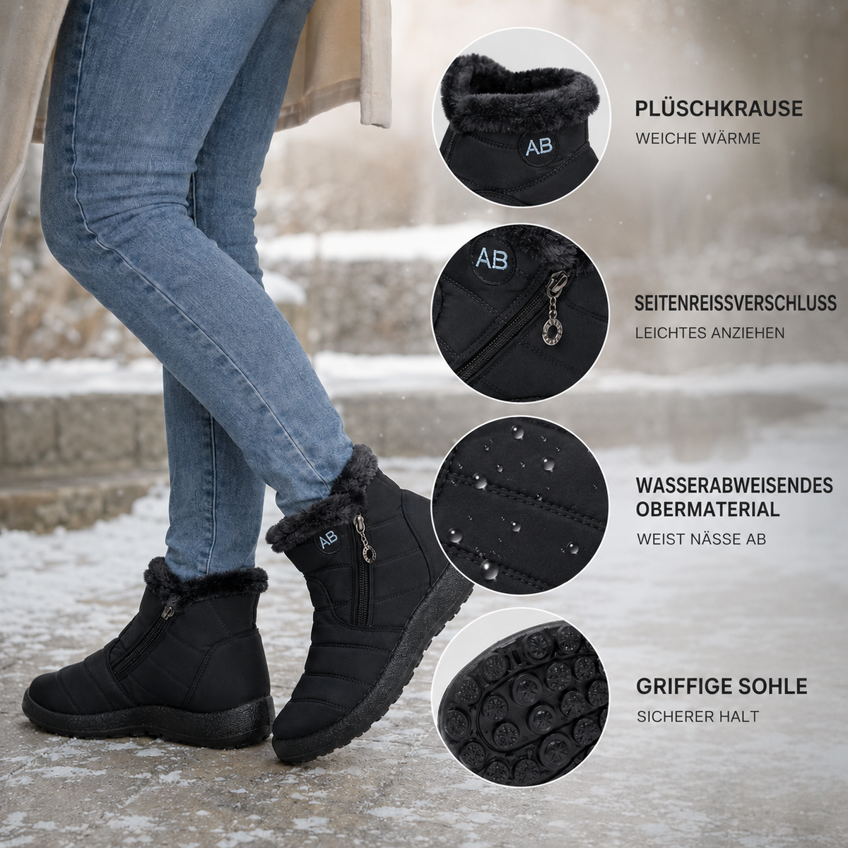 Nordspur | Wasserdichte Knöchel-Winterstiefel