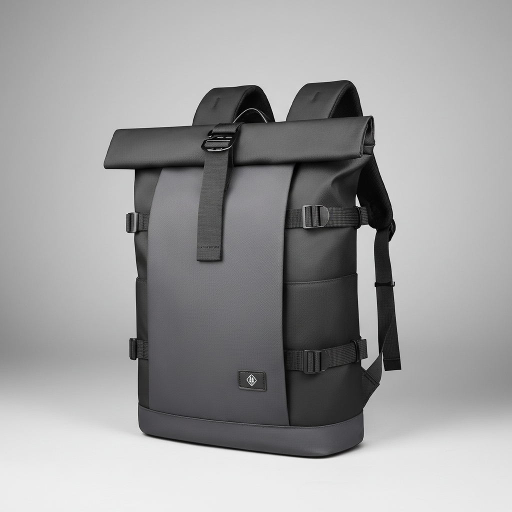 Wasserdichter Roll-Top-Rucksack mit Laptop-Fach und Diebstahlschutz