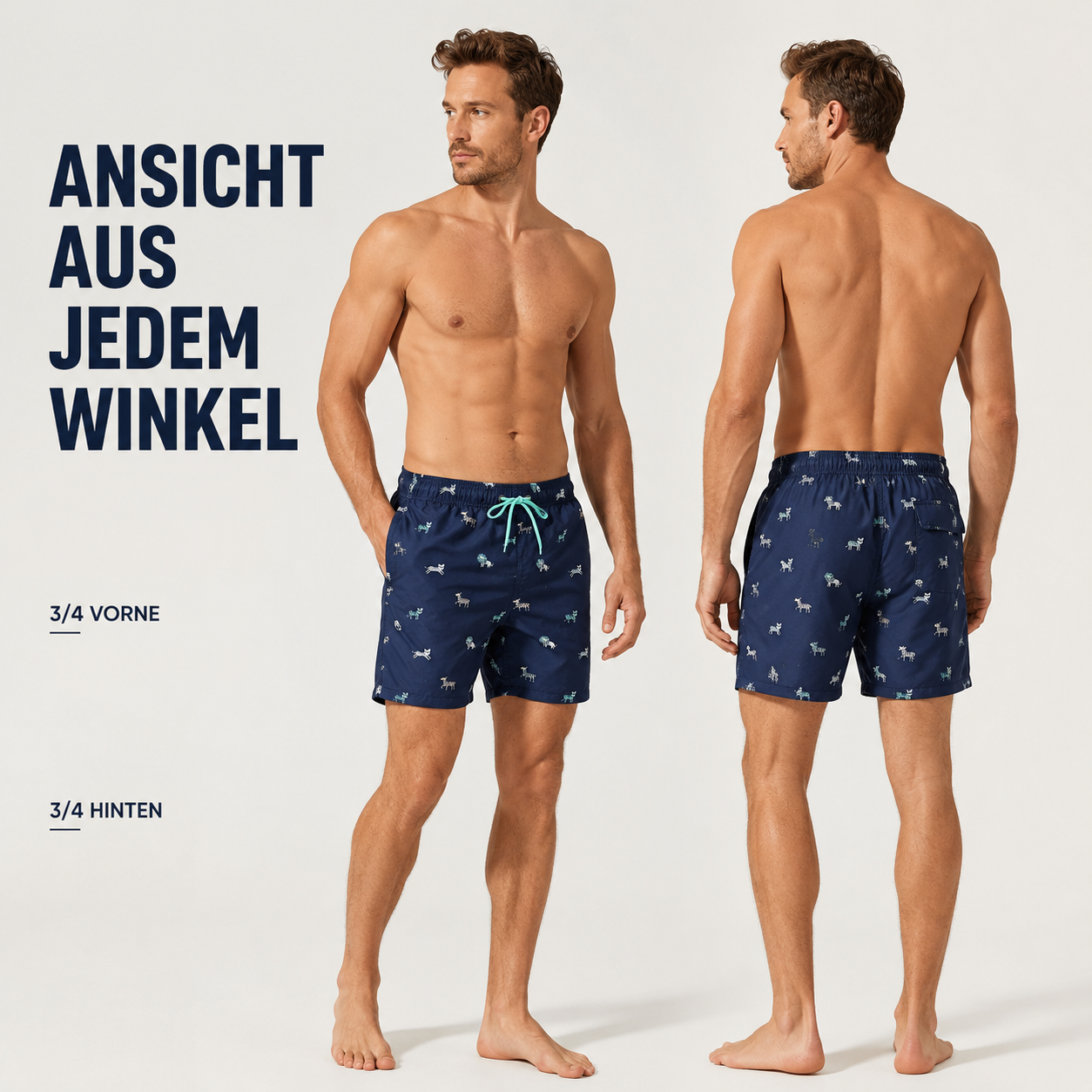 Nordspur | Wavecrest Herren Kurz geschnittene Badeshorts