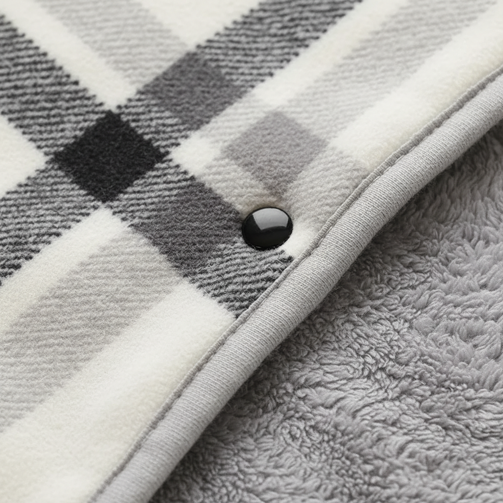 Tragbarer Schal mit Kapuze und Knopfverschlüssen aus Strickgewebe