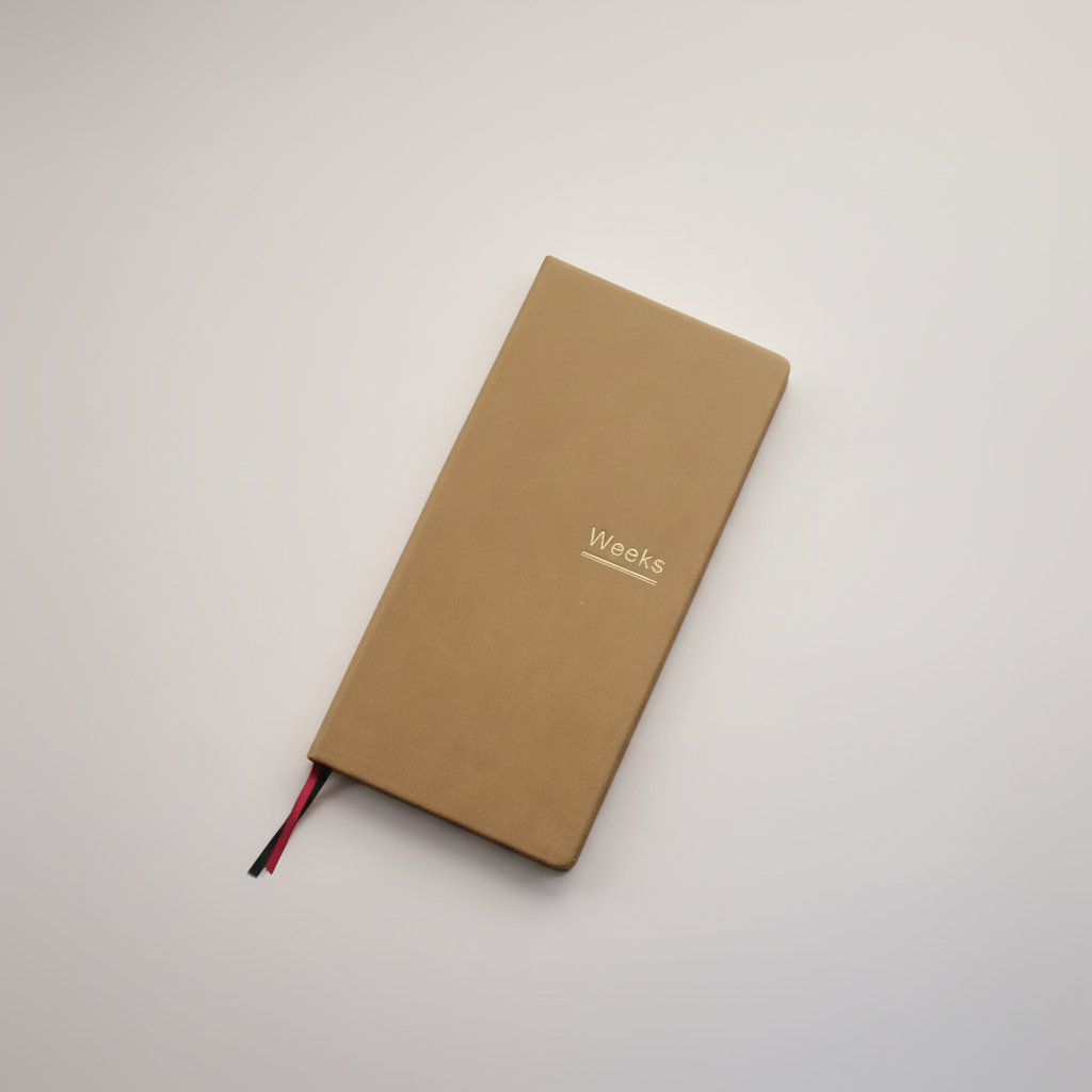 Wochenplaner Notizbuch schlank mit Lesezeichen und Schutzeinband