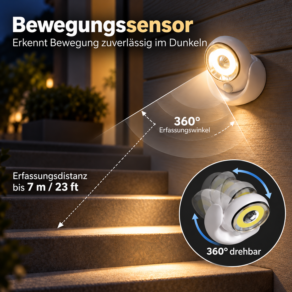 Nordspur | Wetterfeste LED-Bewegungsleuchte
