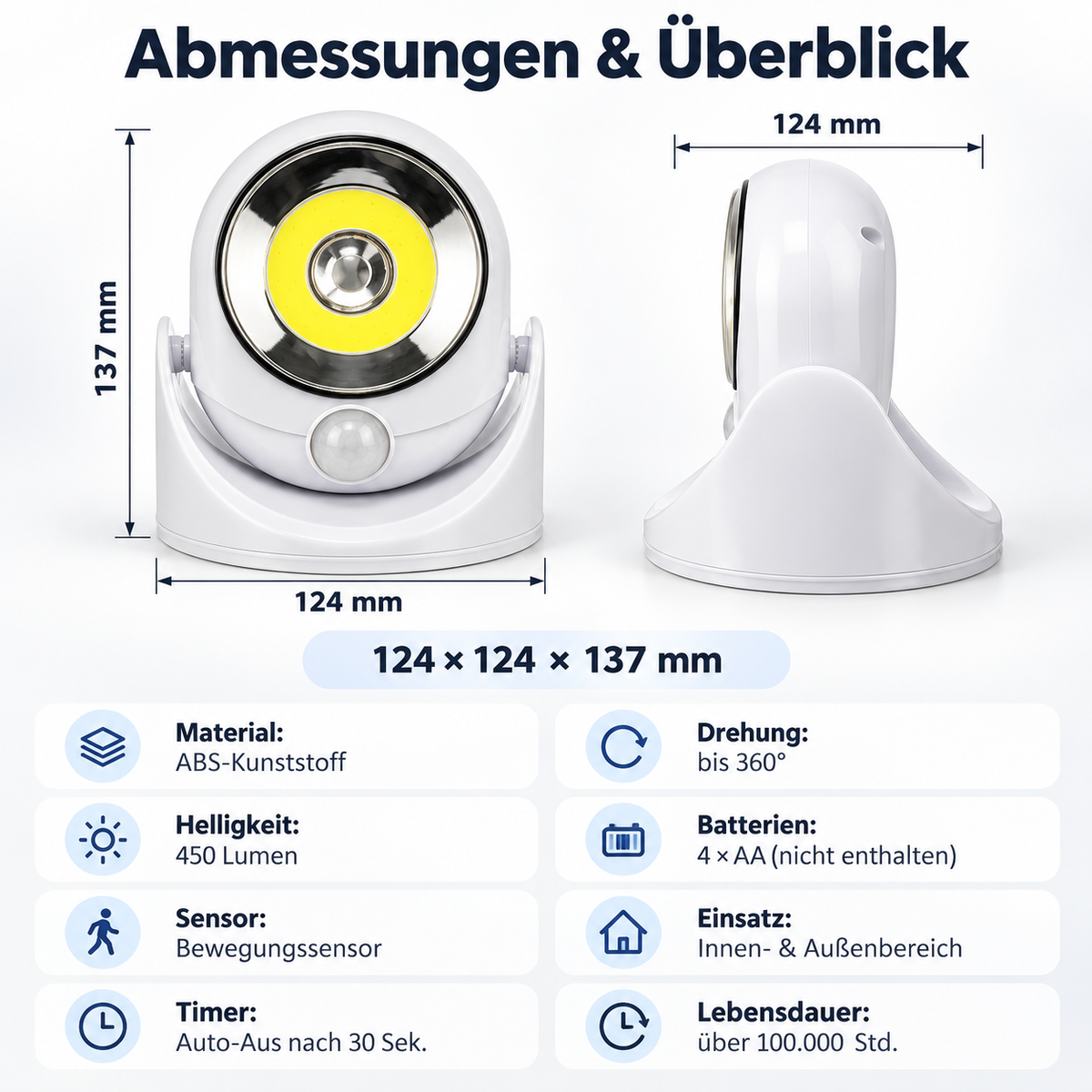Nordspur | Wetterfeste LED-Bewegungsleuchte