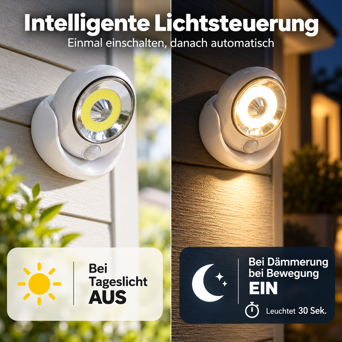 Nordspur | Wetterfeste LED-Bewegungsleuchte