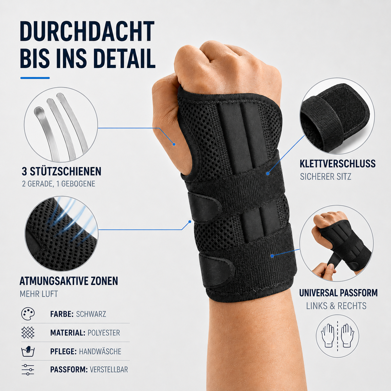 Nordspur | Wristive Verstellbare Handgelenk-Stabilisierungsbandage