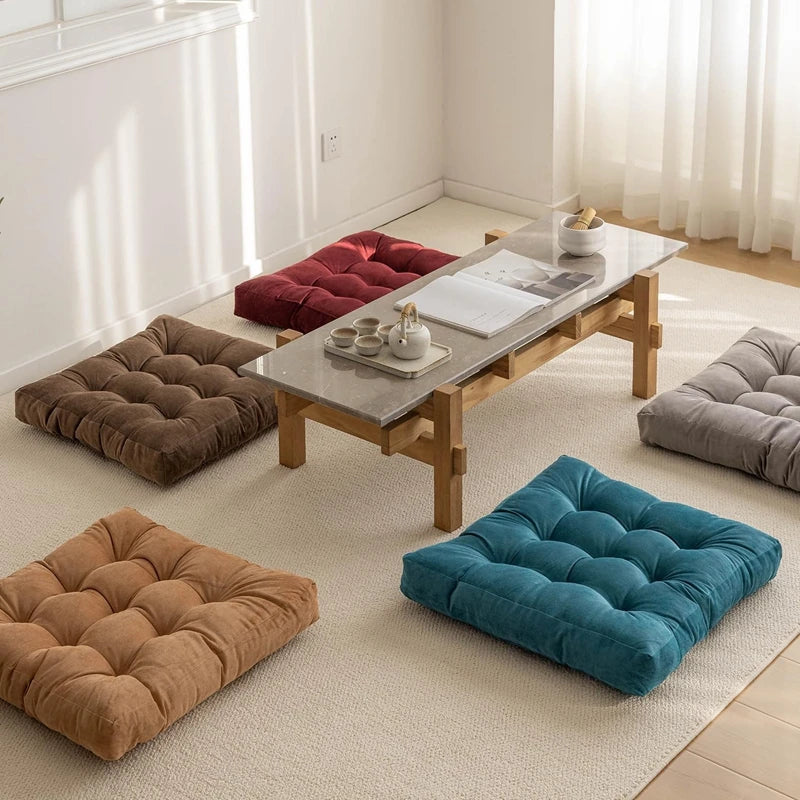 Quadratisches Bodenkissen Cord Steppung Meditation Wohnzimmer