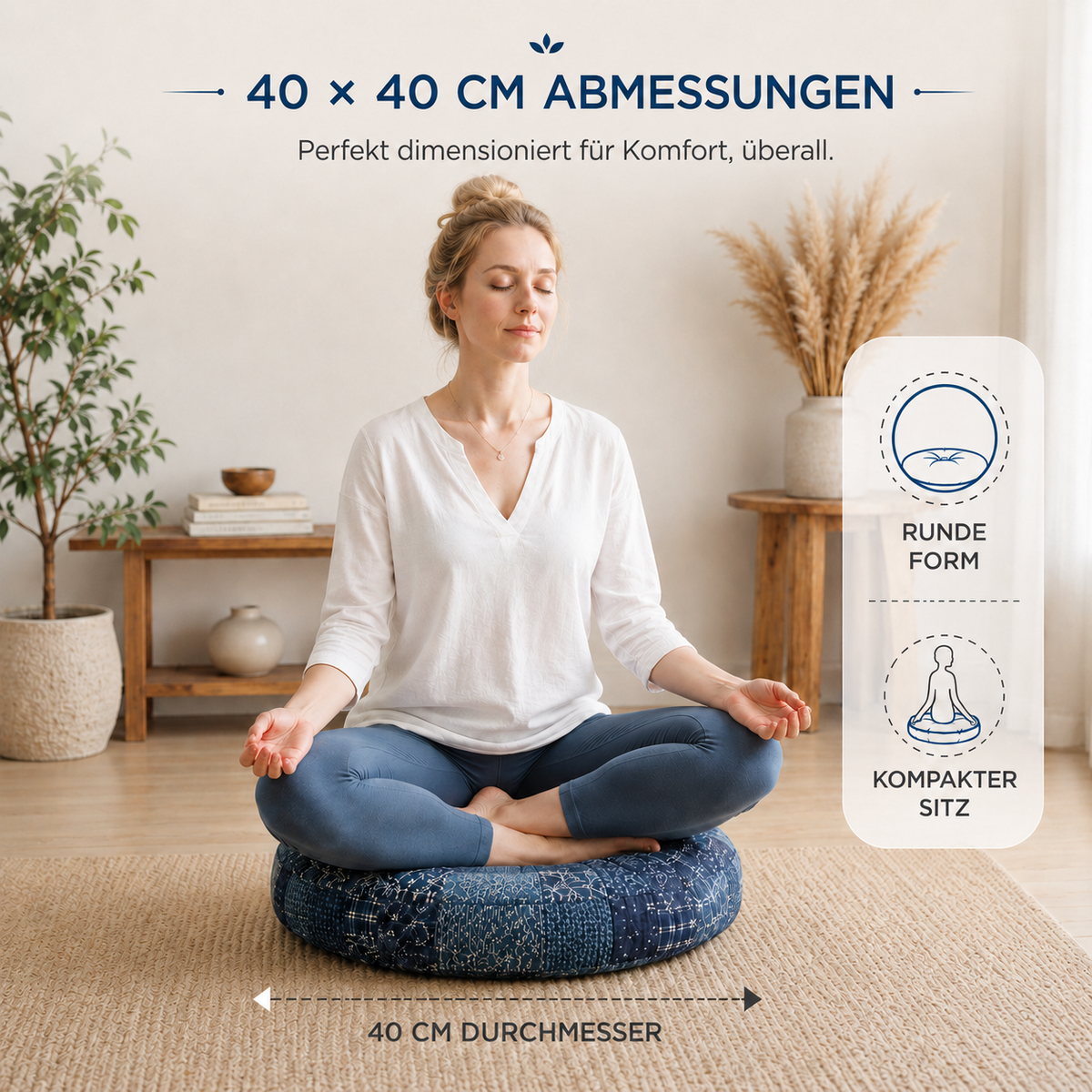 Nordspur | Zenvira Rundes Meditationskissen für den Boden