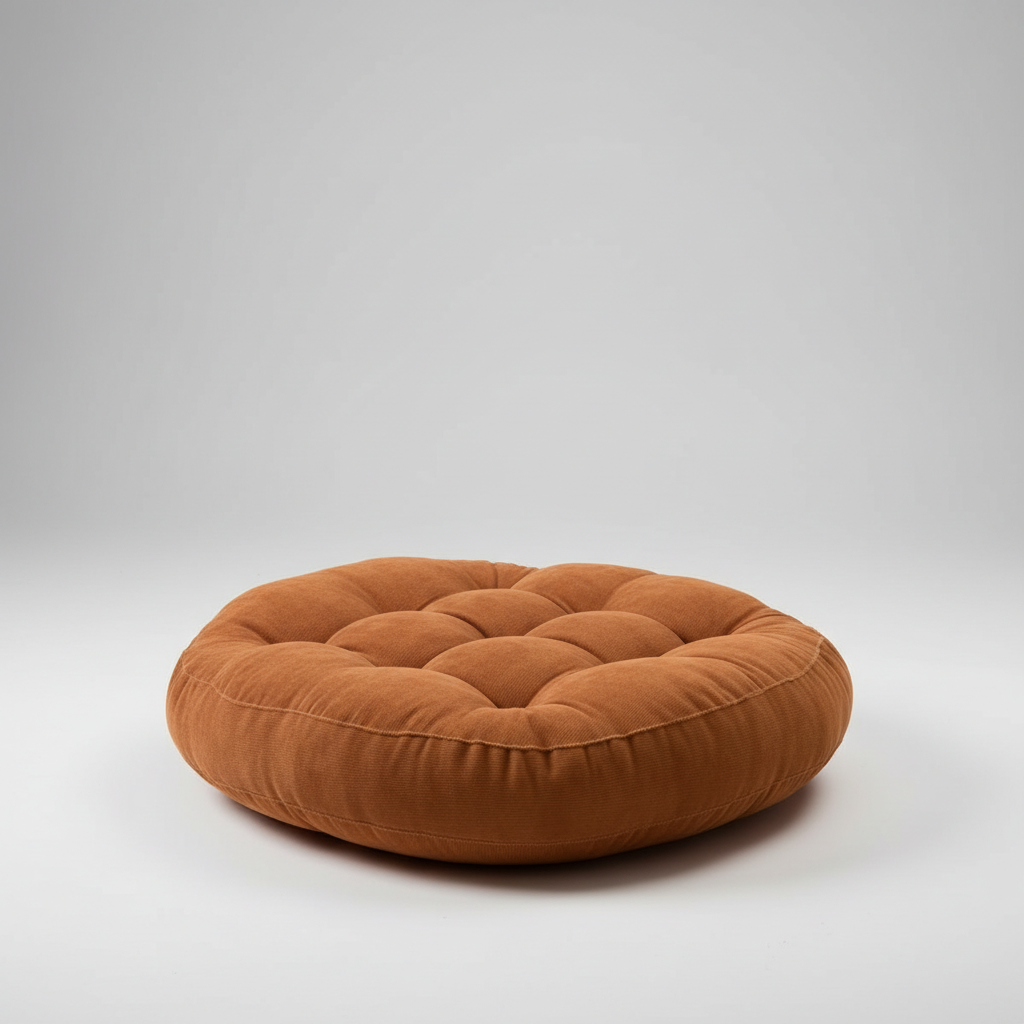 Großes rundes Bodenkissen Cord-Stoff Meditation Wohnzimmer Familie
