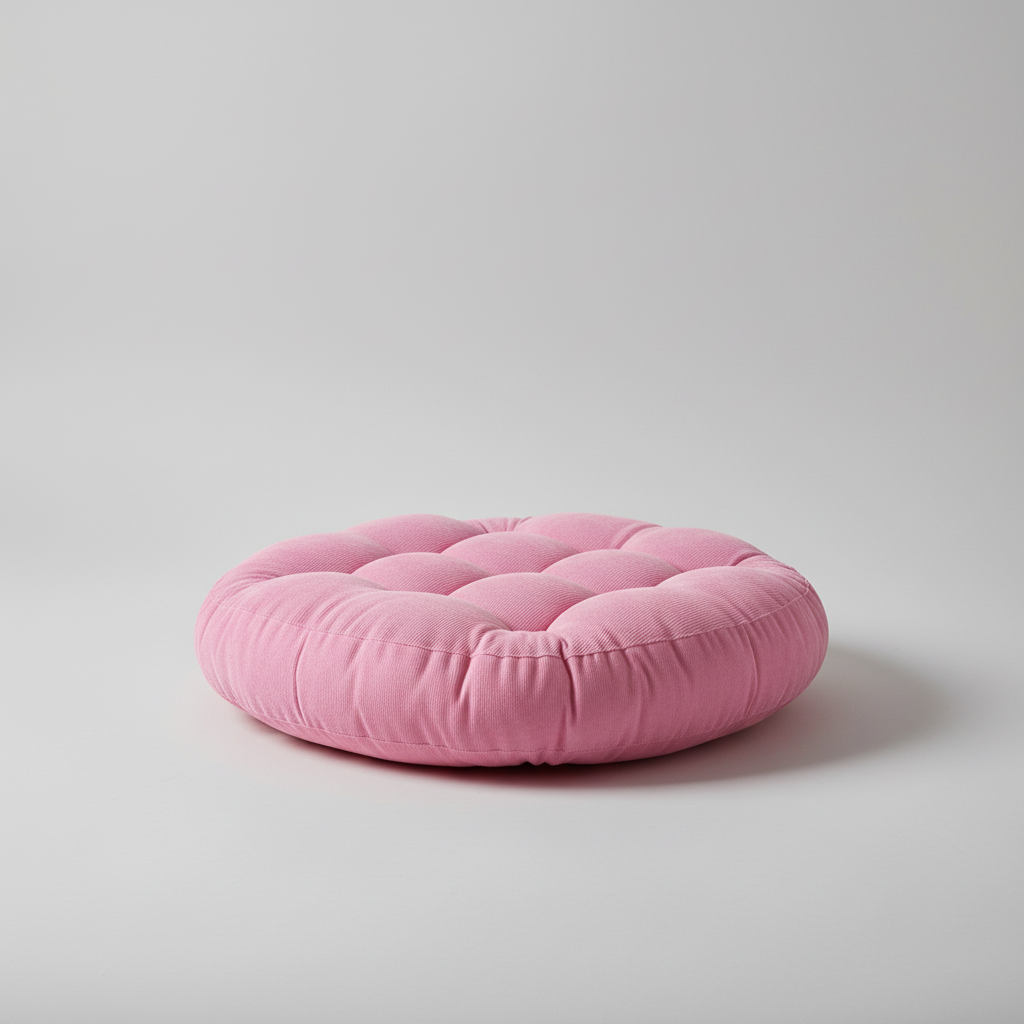 Großes rundes Bodenkissen Cord-Stoff Meditation Wohnzimmer Familie