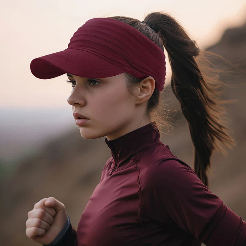 Offenes Sportvisier mit breitem Stirnband für Damen, atmungsaktiv