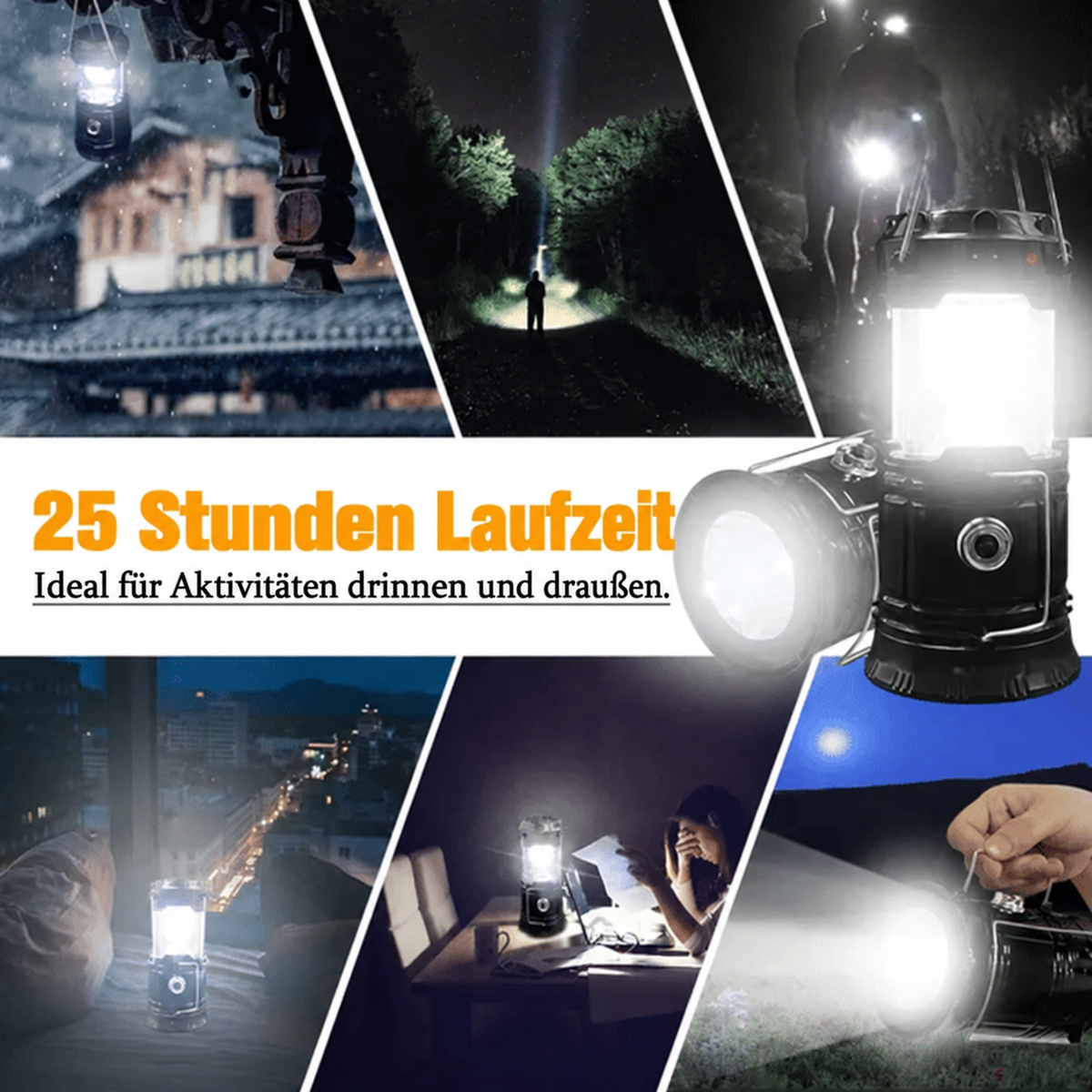 Nordspur | Zusammenklappbare LED Campinglampen Leicht Wasserdicht Solar