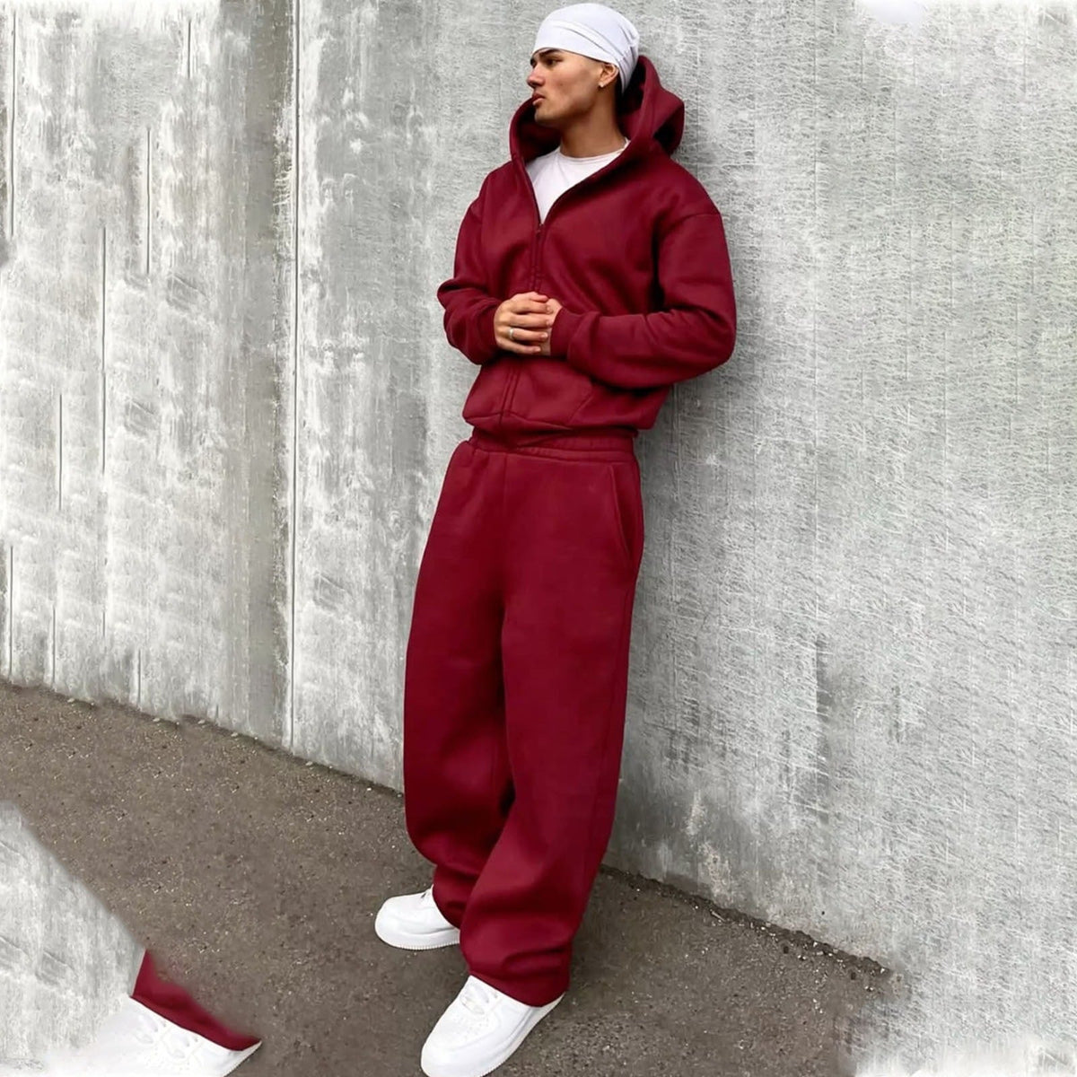 Herren Oversize Zip-Hoodie und Relaxed Sweatpants Set