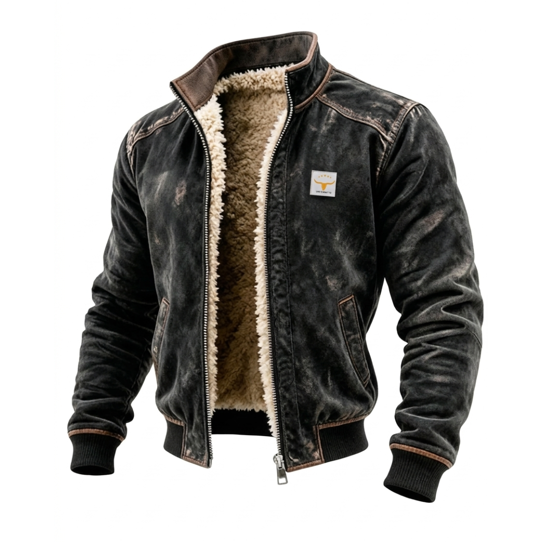 Gesteppte Lederjacke