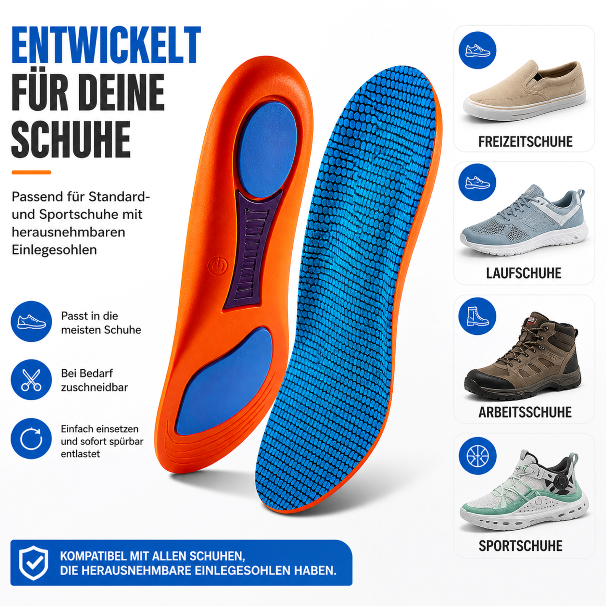 Nordspur | Orthopädische Einlagen – Stützsohlen für Fersensporn und Plattfüße