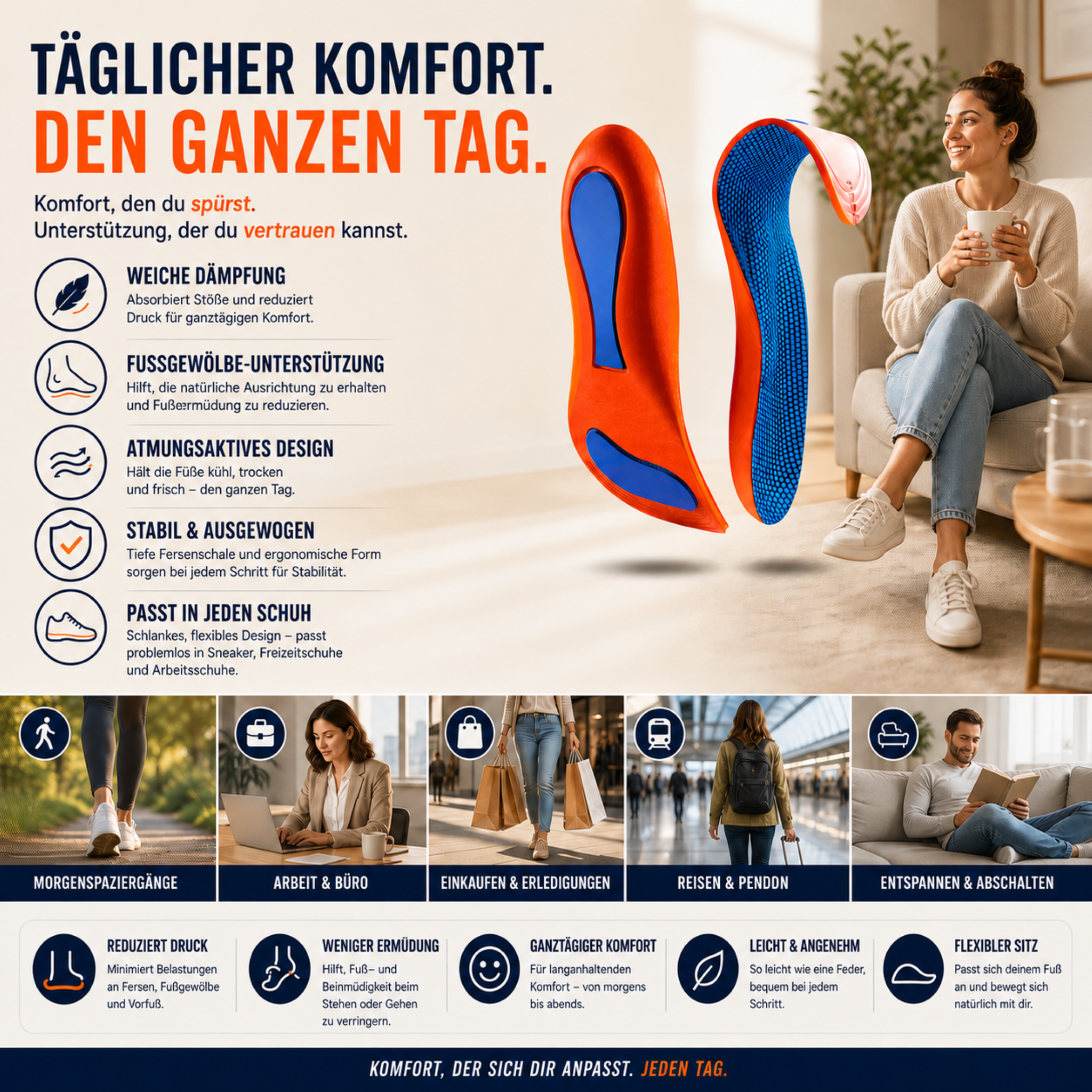 Nordspur | Orthopädische Einlagen – Stützsohlen für Fersensporn und Plattfüße