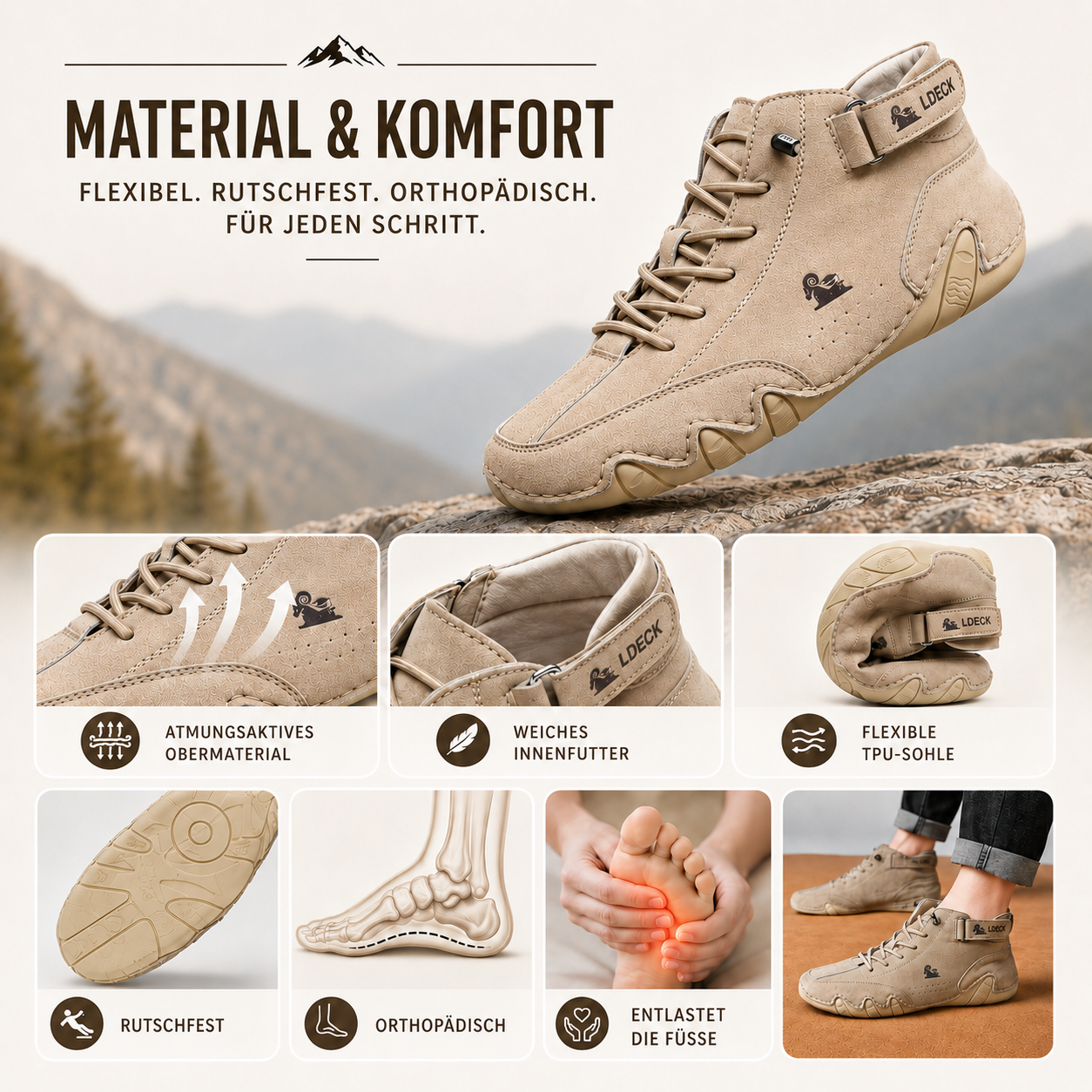 Orthopädische Schuhe Wasserdichter Rutschfester Barfußschuh – BergVital
