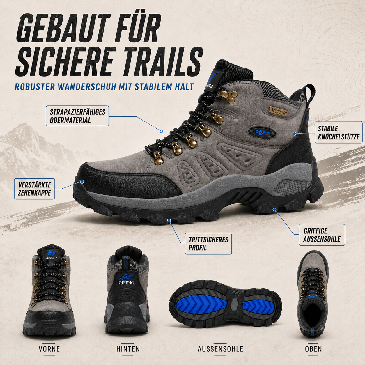 Orthopädische Wanderschuhe wasserdicht & rutschfest – TrailGuard Comfort