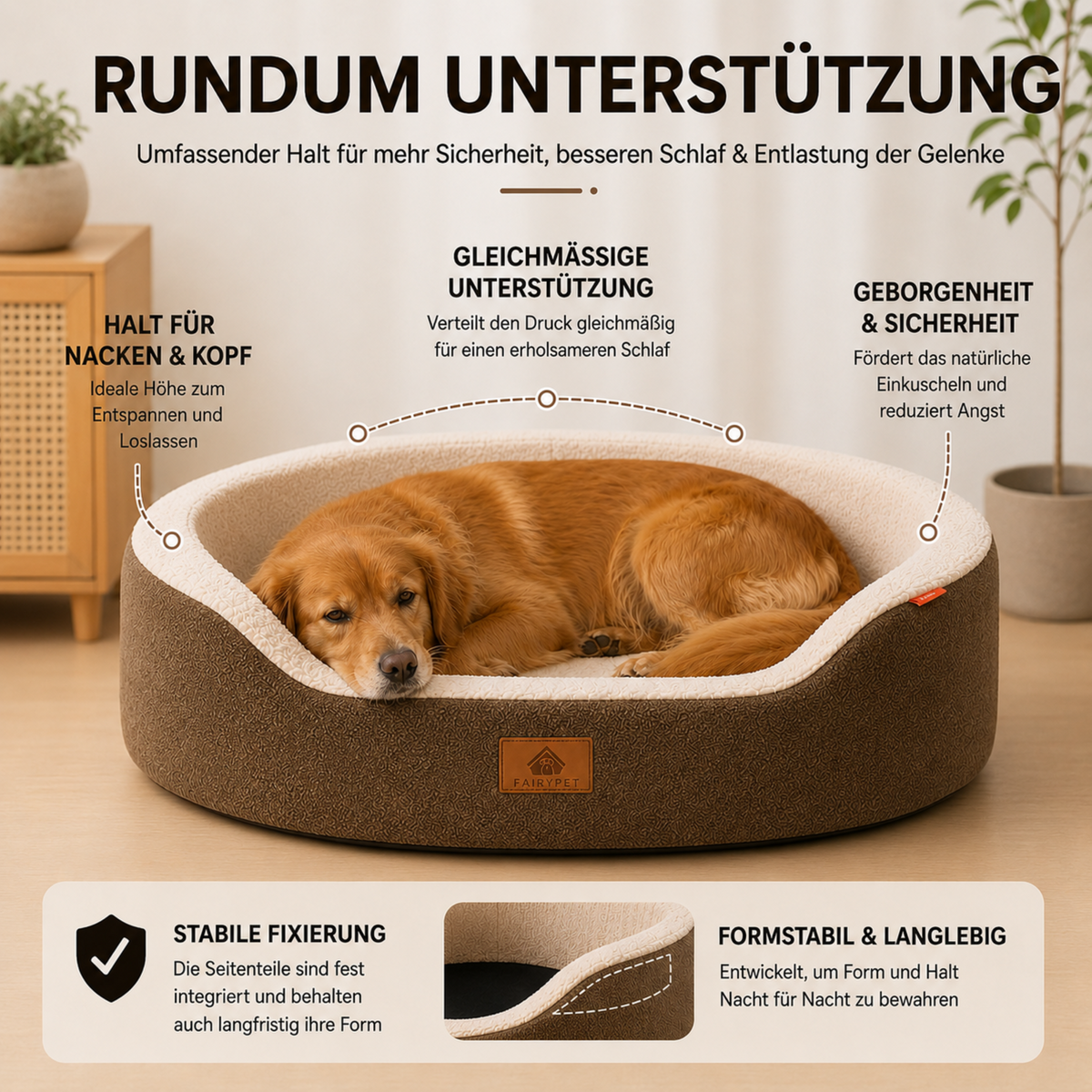 Orthopädisches Hundebett Im Couch-Stil | Wasserdichte Innenlage