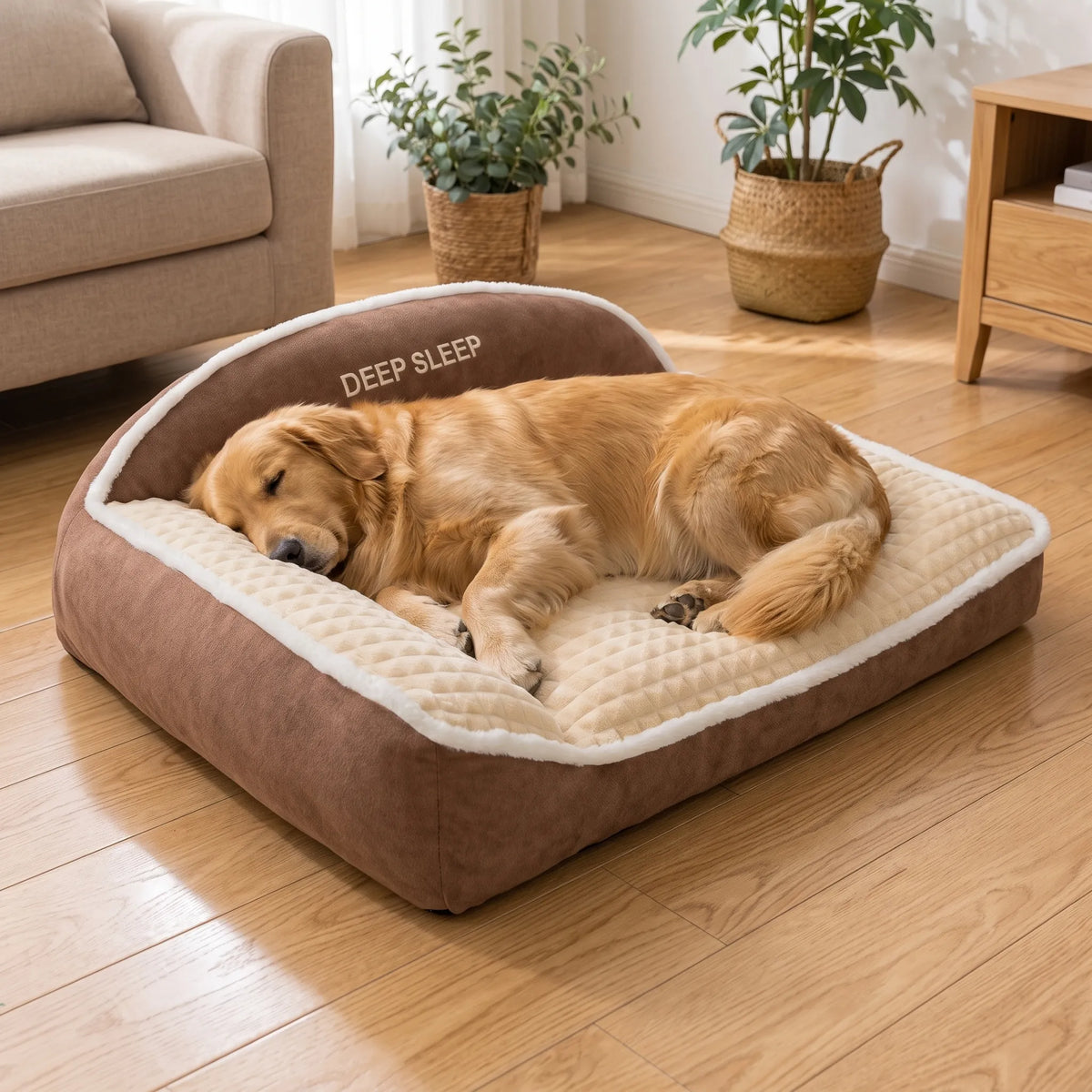 Orthopädisches Sofa-Hundebett Für Glattböden Mit Antirutsch-Unterseite