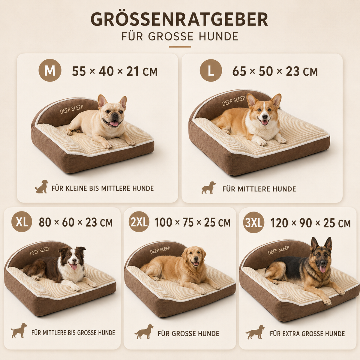 Orthopädisches Sofa-Hundebett Für Glattböden Mit Antirutsch-Unterseite