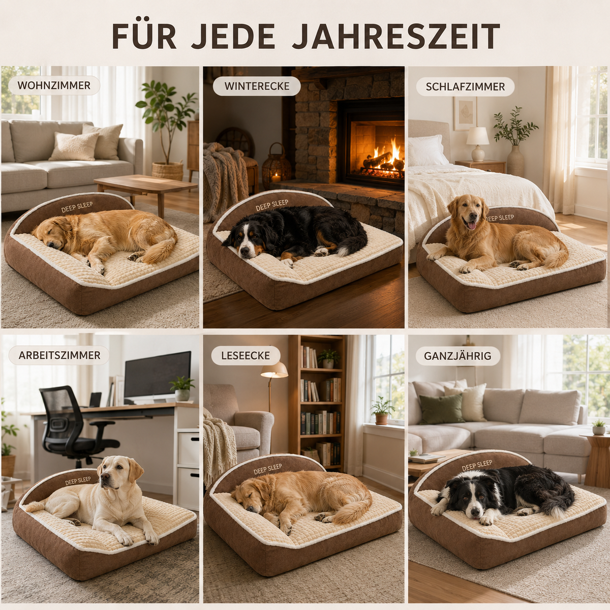 Orthopädisches Sofa-Hundebett Für Glattböden Mit Antirutsch-Unterseite