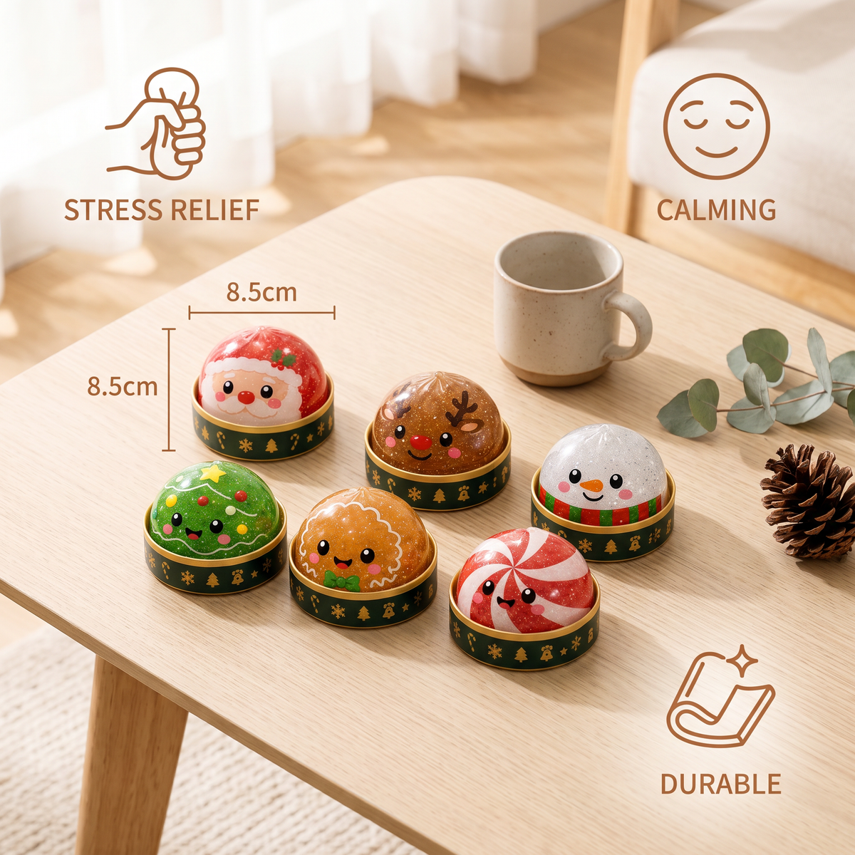 Weihnachts-Dumpling Squishy Anti-Stress-Spielzeug-Set
