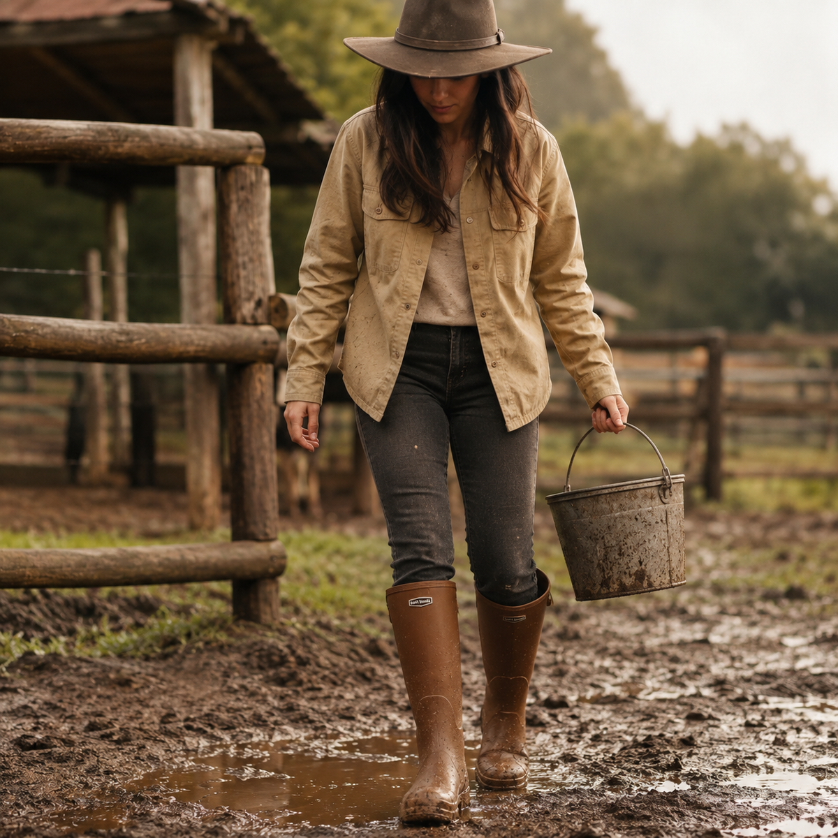 RainVale Hohe Stiefel | Schnelles Hineinschlüpfen