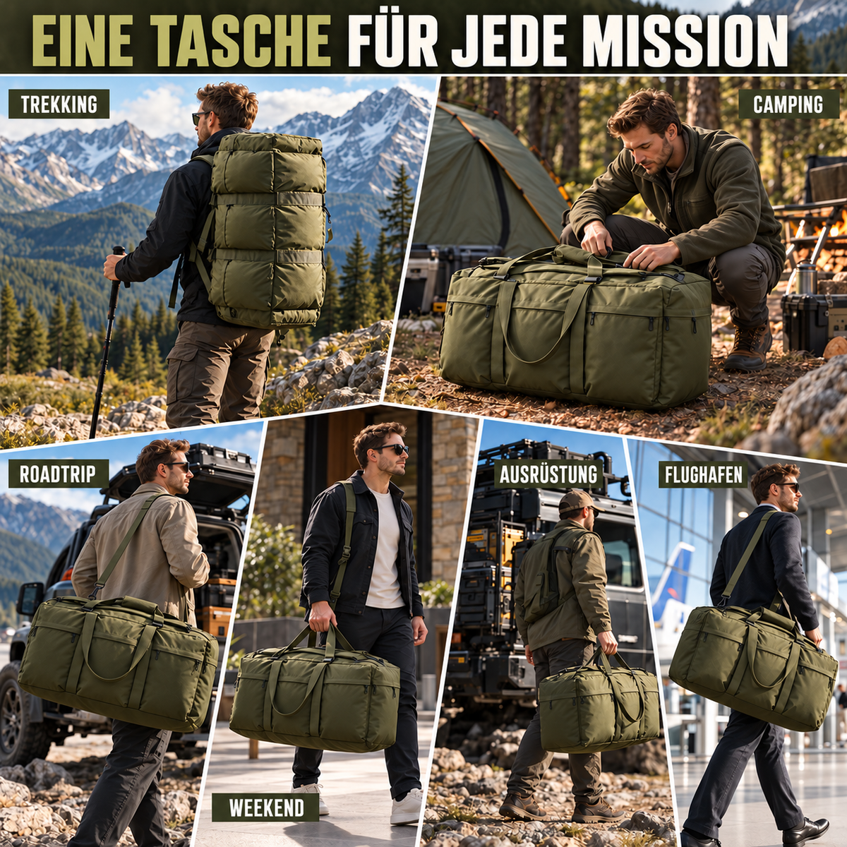 Reisetasche Für Herren – Großes 100-Liter Outdoor Pack