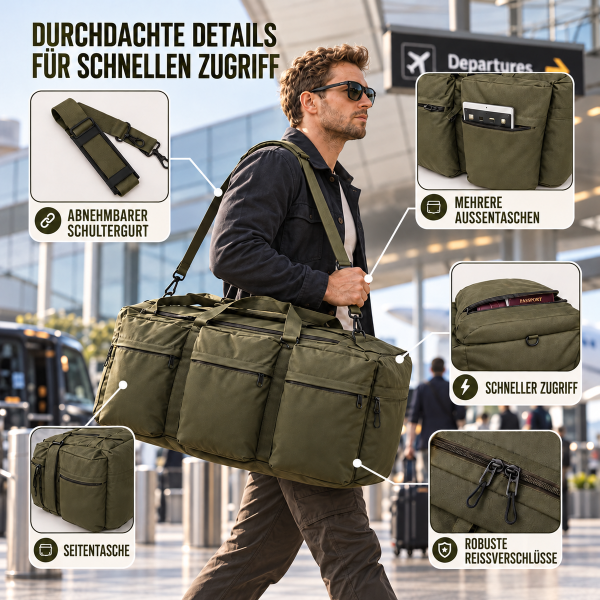 Reisetasche Für Herren – Großes 100-Liter Outdoor Pack