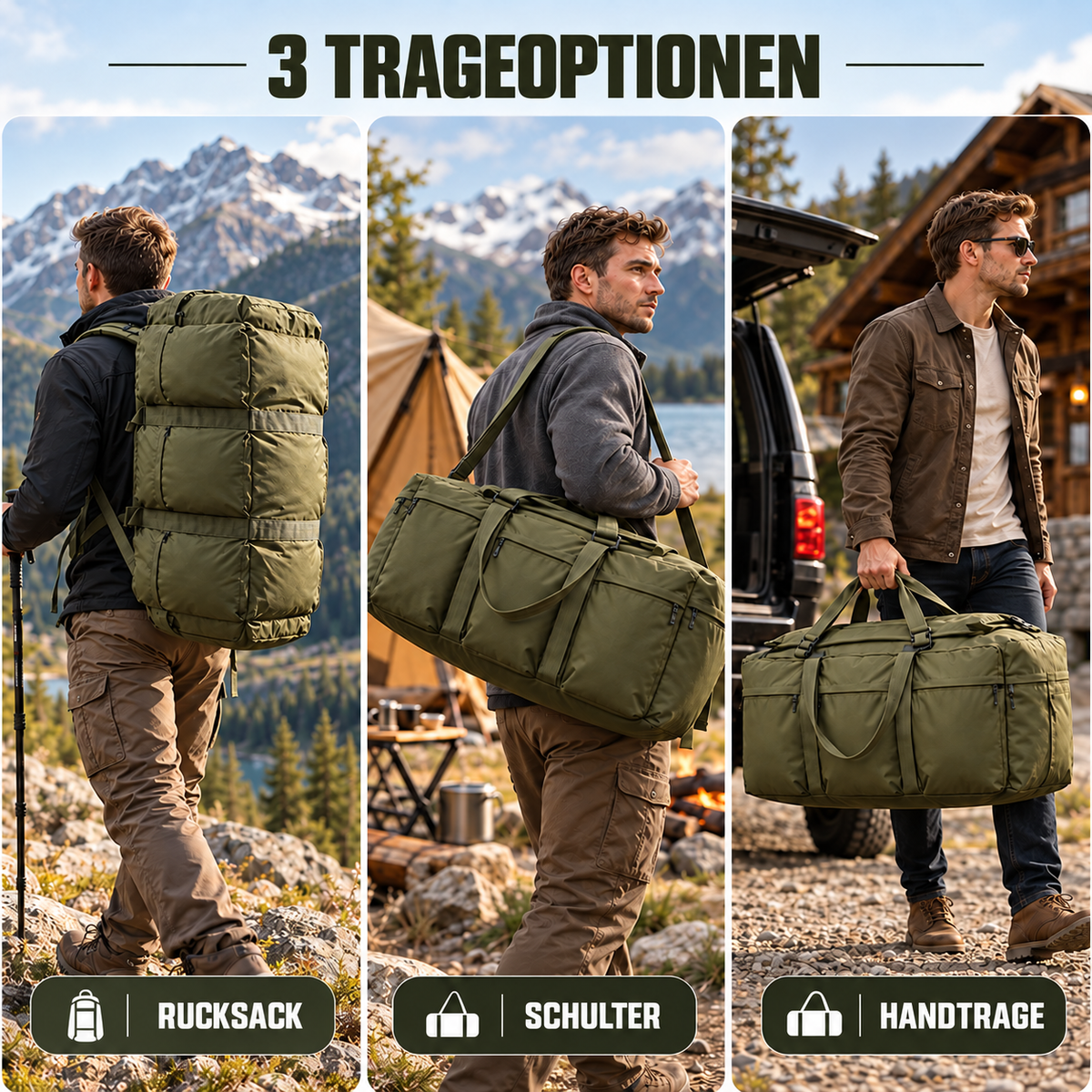 Reisetasche Für Herren – Großes 100-Liter Outdoor Pack