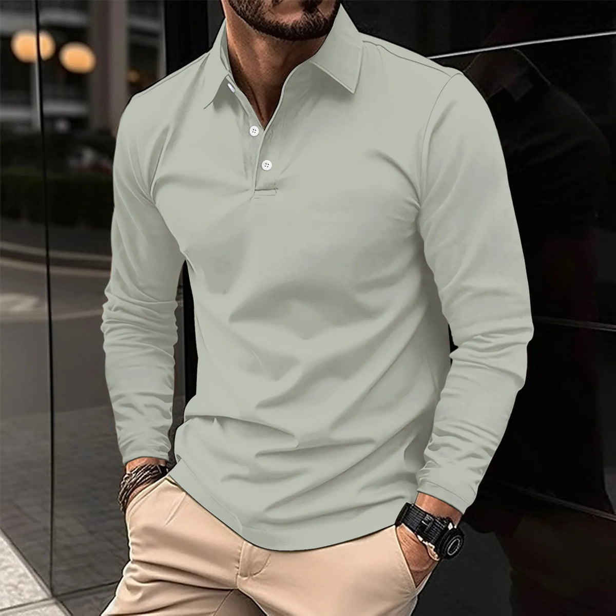 Smart Casual Langarm-Polo