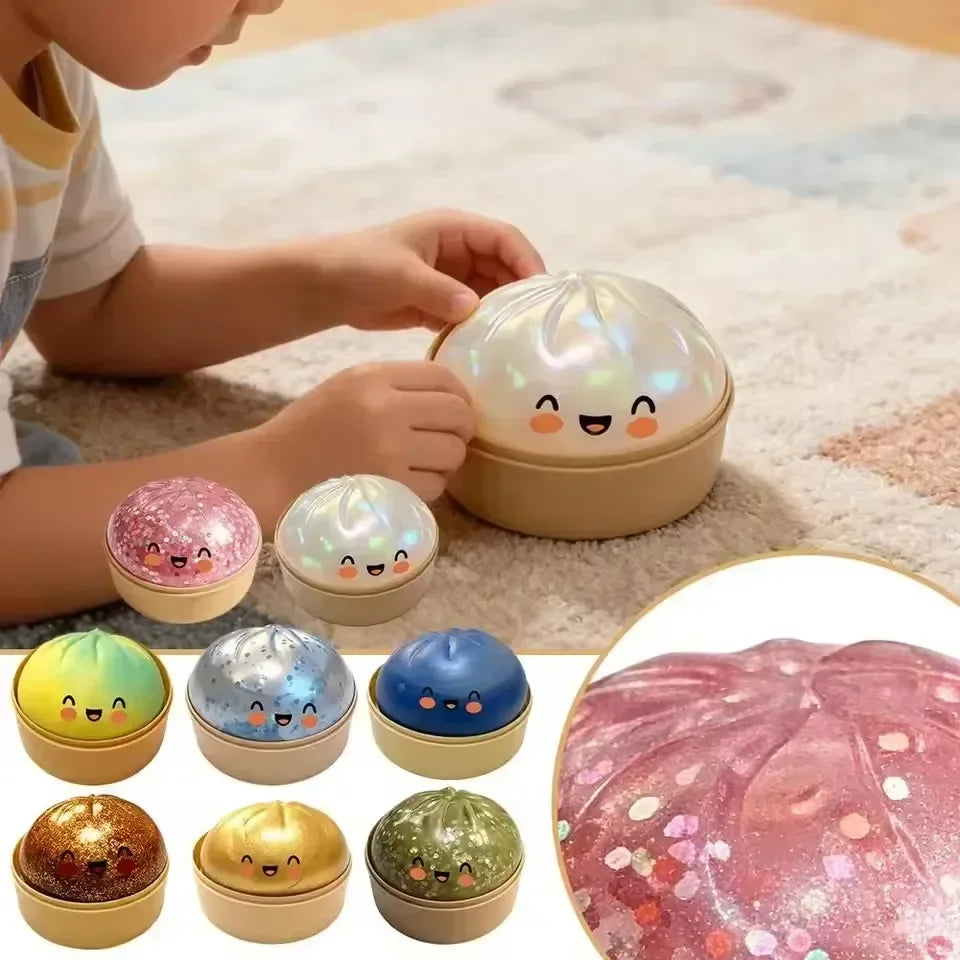 Dumpling Squishy Toy – Slow Rise Stressabbau Squeeze | Dämpfer-Käfig Design | 12 sammelbare Stile