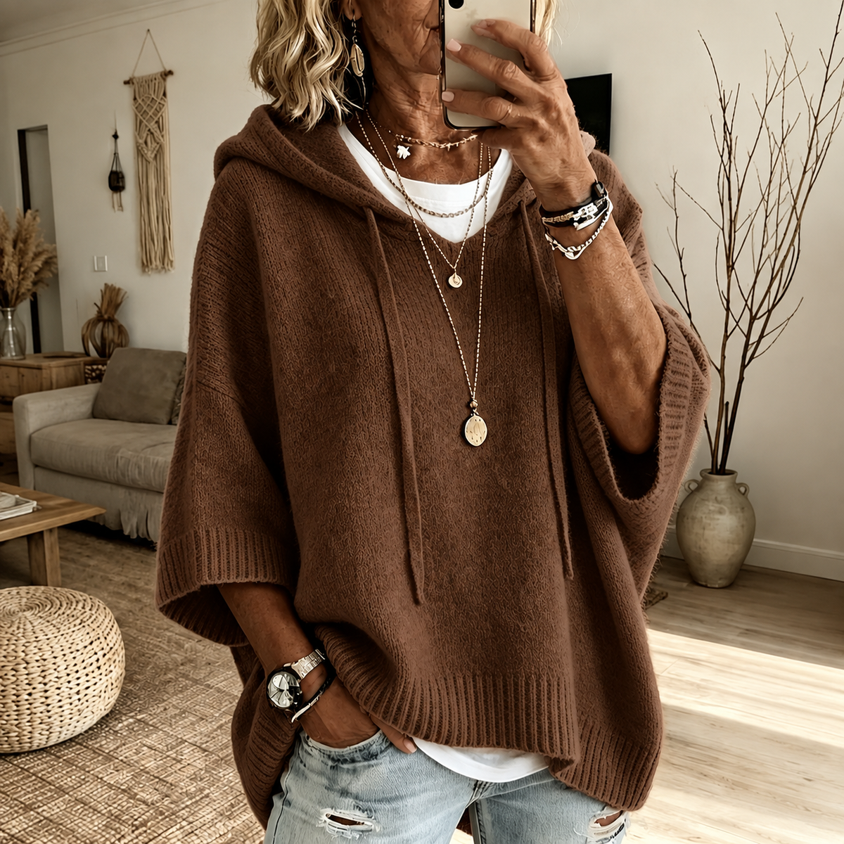 Louise Brauner Poncho-Pullover
