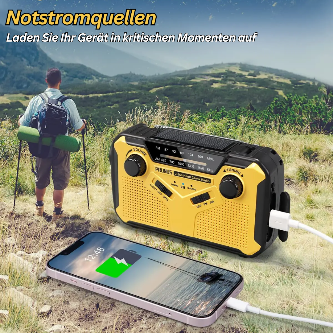 Multifunktionales Notfallradio mit Ladeoptionen
