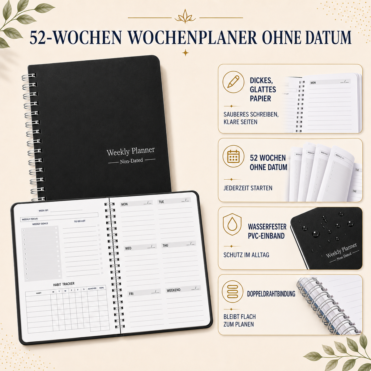 Nordspur | Schedara Spiralgebundener Wochenplaner