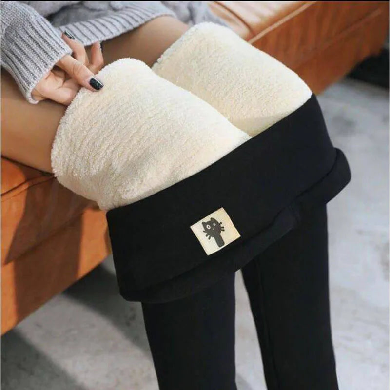 Damen Thermo-Leggings Lammkaschmir Gefüttert & Figurformend High Waist & Booty-Lifting Effekt