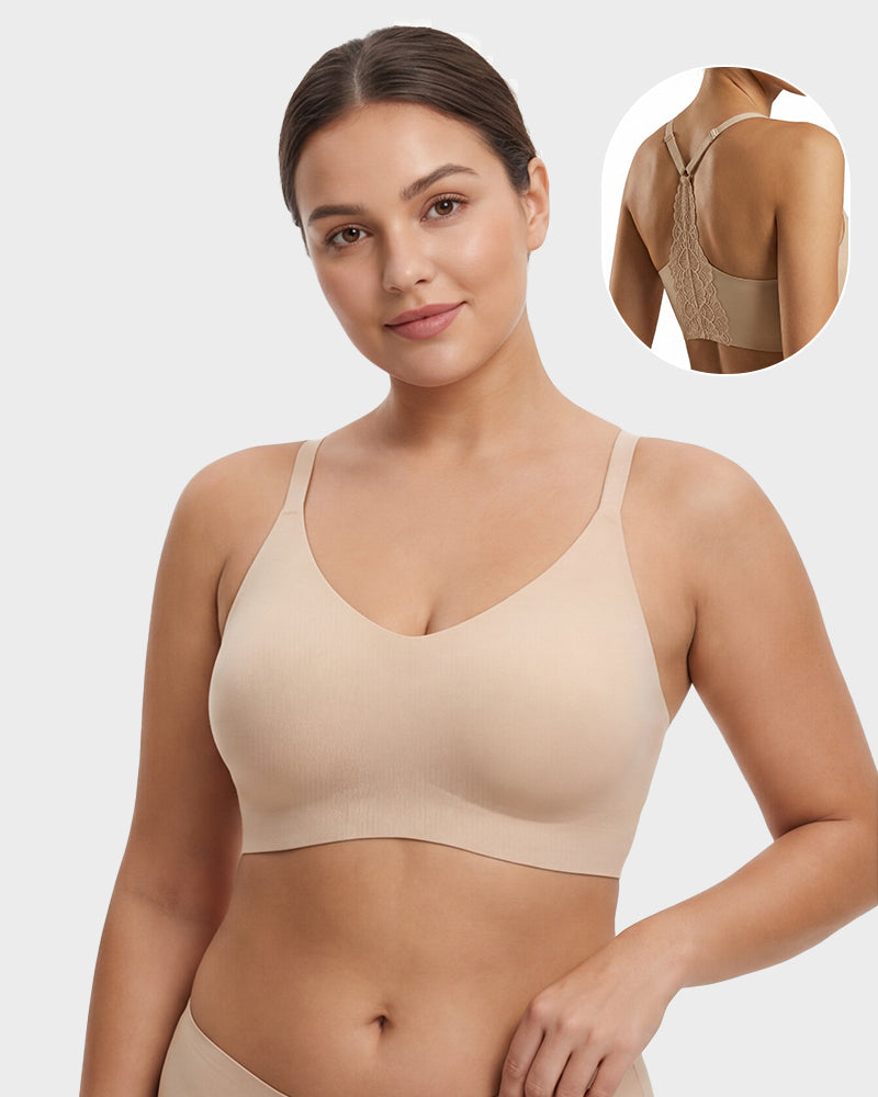 Nahtloses rückenfreies Spitzen-Bralette