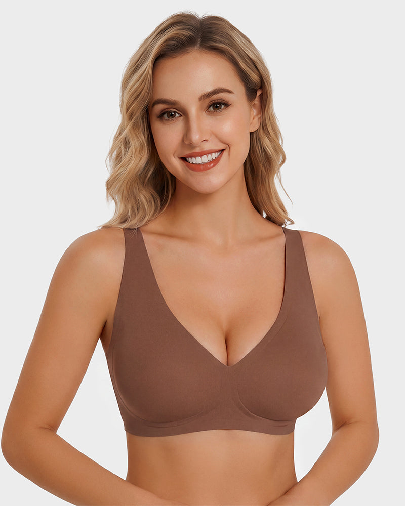 Tief Ausgeschnittener Drahtloser Push-Up-BH