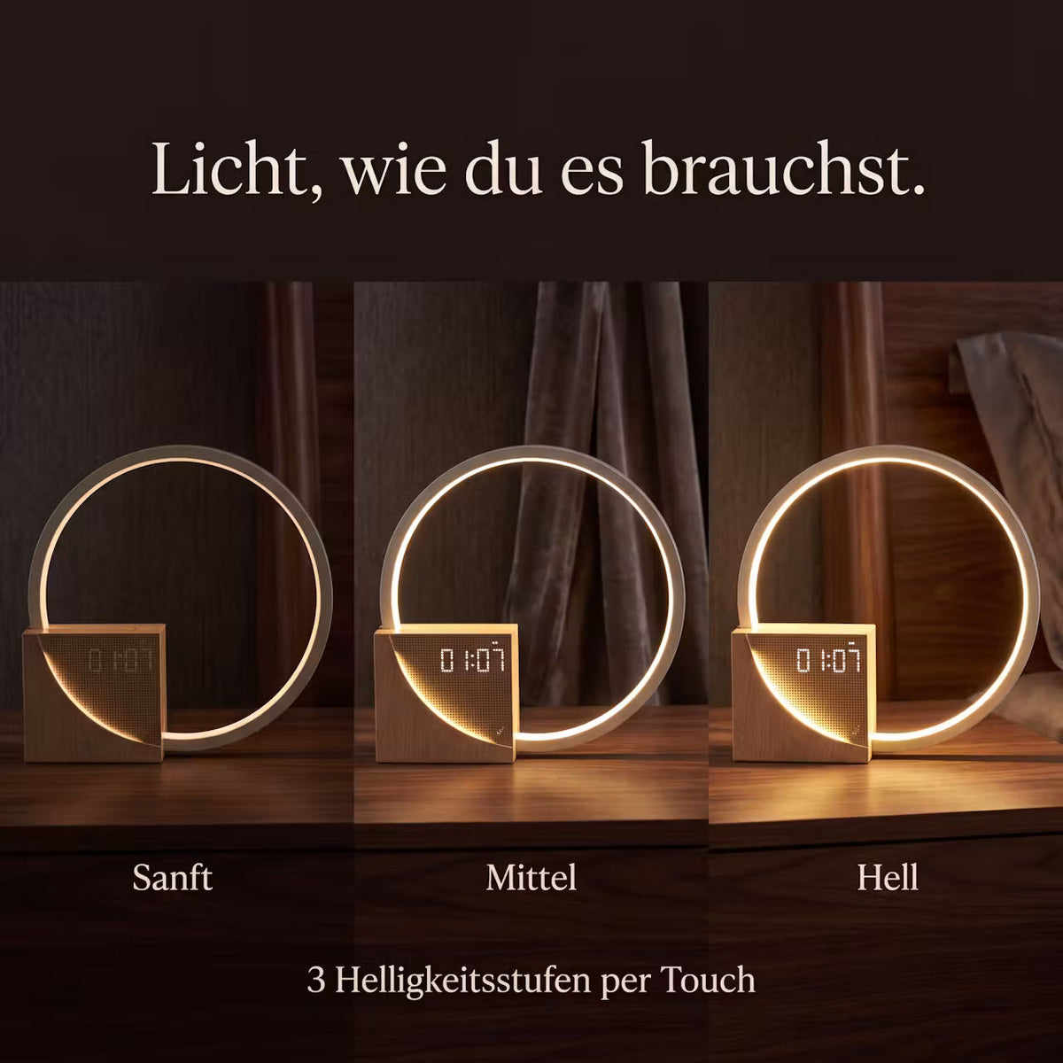 Somnira | Sonnenaufgangswecker mit Display-Aus-Modus und 20 Klängen