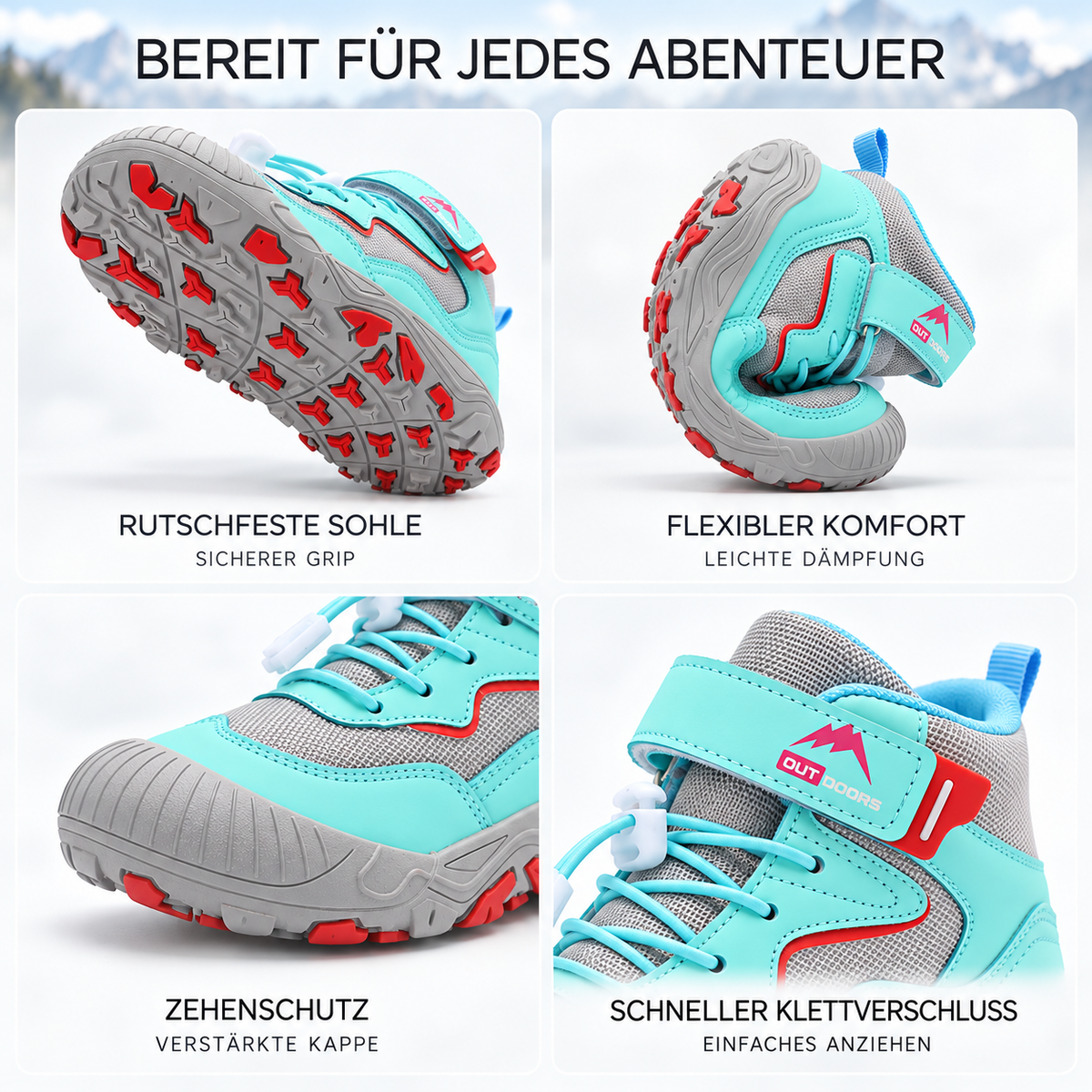 Stabilität im Gelände | Kinder-Mittelhoch-Wanderstiefel