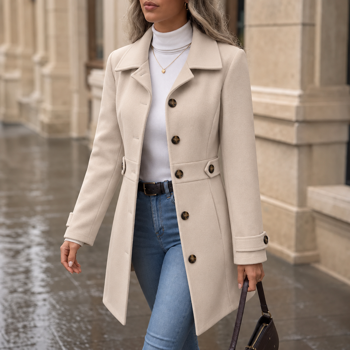 Taillierter Trenchcoat mit Gürtel