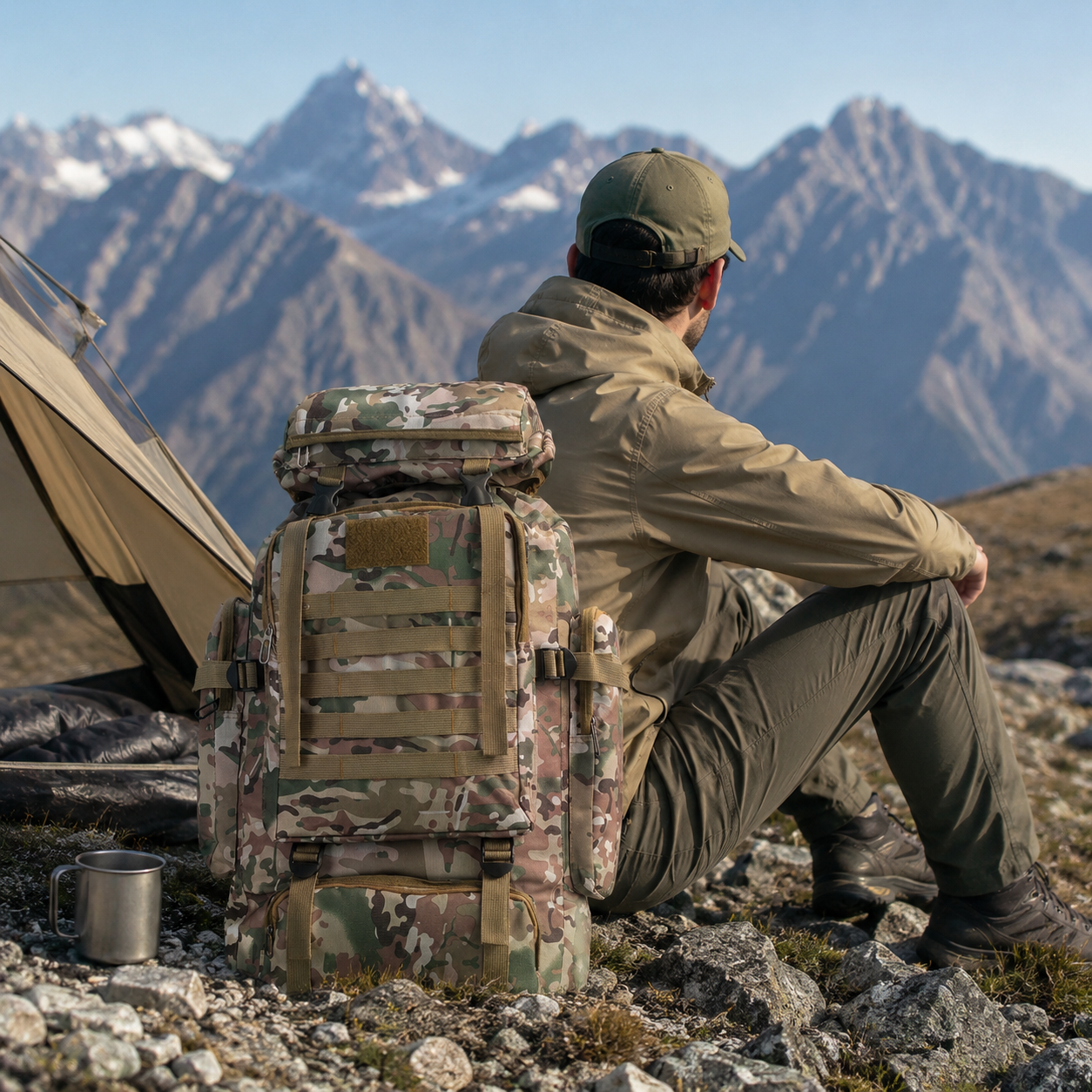Taktischer Rucksack 80L Wasserabweisend – BergTrail Pro