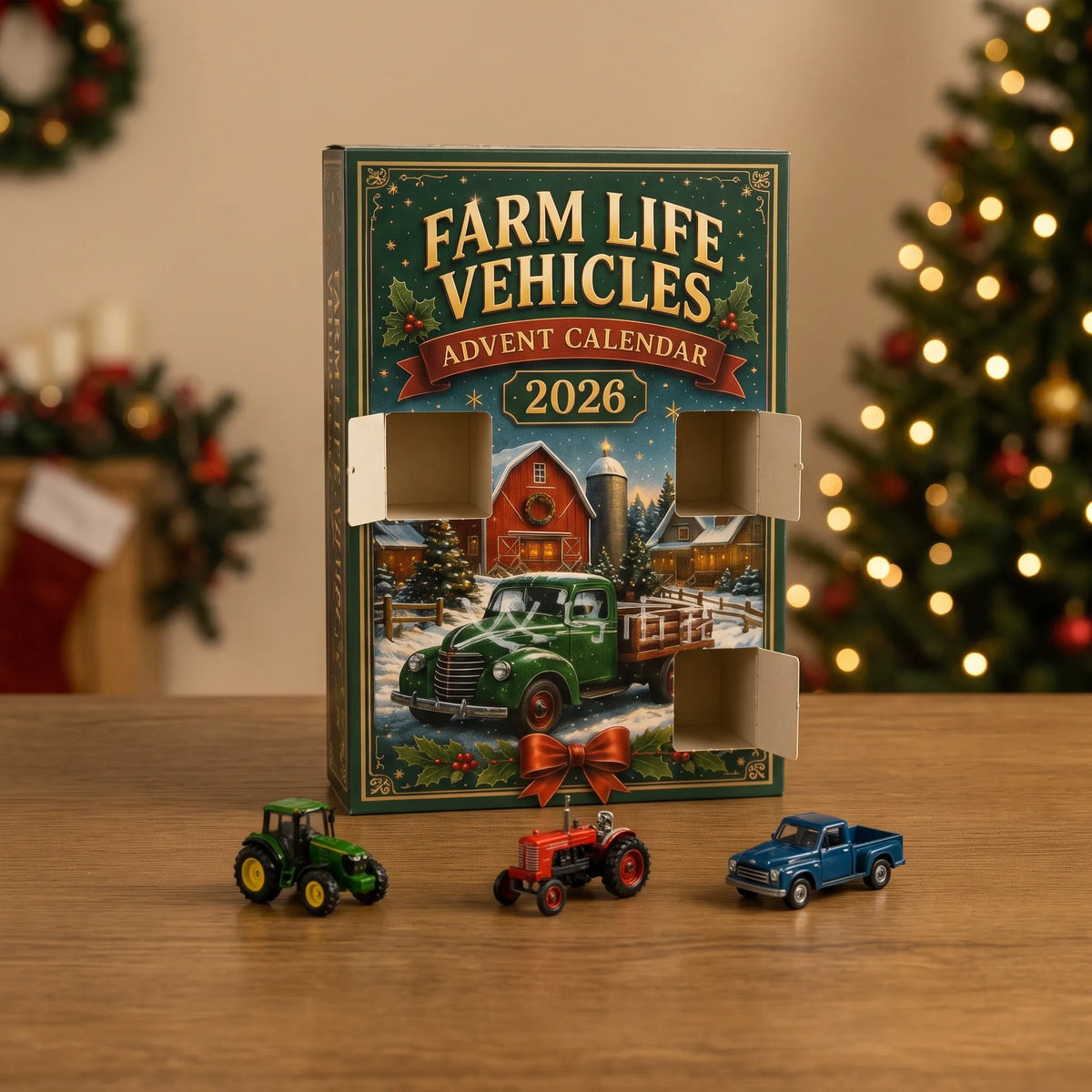 Tarvola | Weihnachts-Adventskalender mit 24 Landwirtschaftsfahrzeugen für kleine Bauernhof-Fans