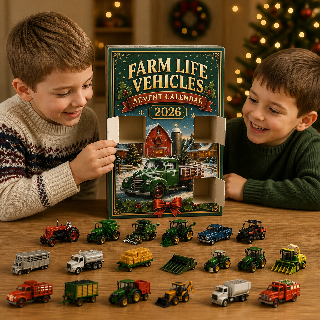 Tarvola | Weihnachts-Adventskalender mit 24 Landwirtschaftsfahrzeugen für kleine Bauernhof-Fans