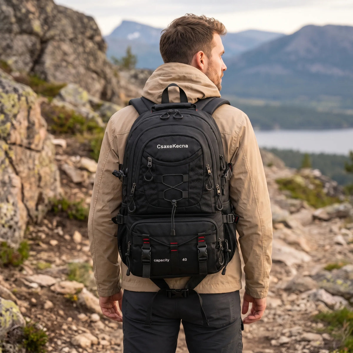 Trekkingrucksack 40L mit luftgepolstertem Tragesystem, Lurevo
