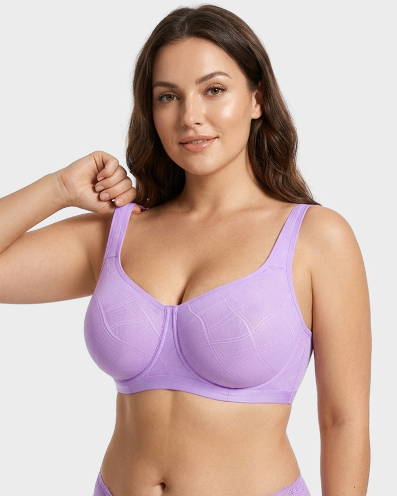 Ultraleichter BH mit vollständiger Abdeckung, Jacquard-Netz und Komfort
