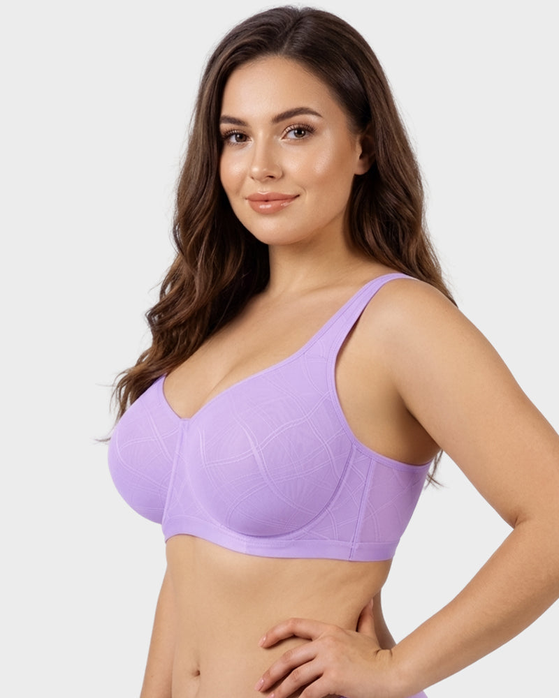 Ultraleichter BH mit vollständiger Abdeckung, Jacquard-Netz und Komfort