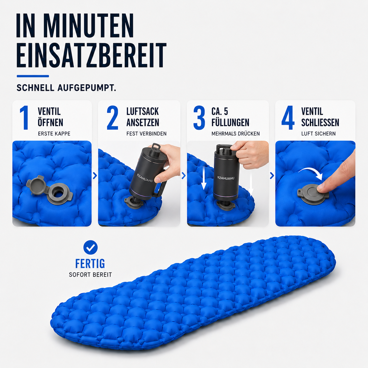 Ultraleichte Schlafmatte 4 Jahreszeiten – AirFlow CompactPad