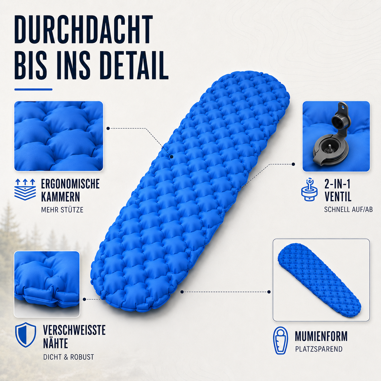 Ultraleichte Schlafmatte 4 Jahreszeiten – AirFlow CompactPad